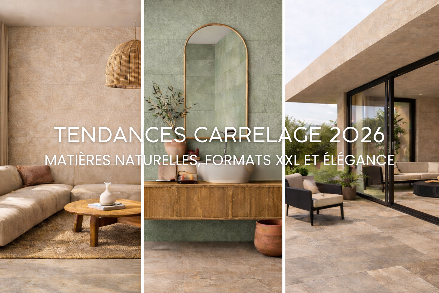Tendances carrelage 2026 : matières naturelles, grands formats et élégance personnalisée